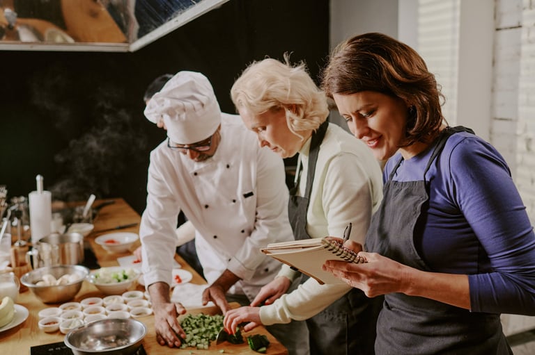 Chef demonstrating food preparation